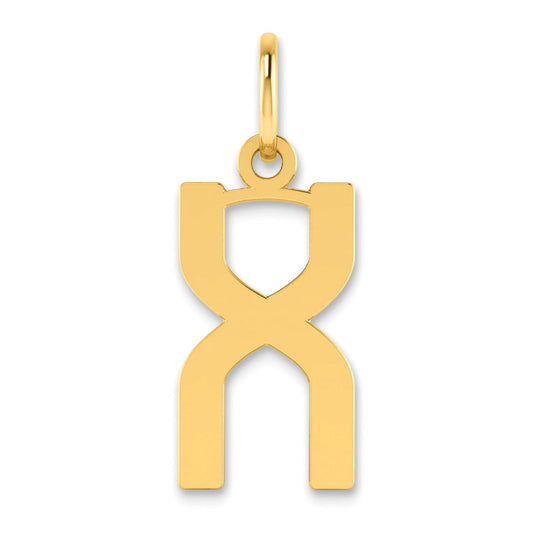 14k Yellow Gold 14ky Letter X Initial Pendant