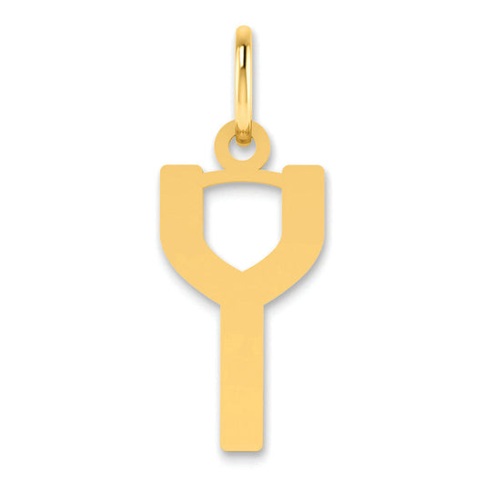 14k Yellow Gold 14ky Letter Y Initial Pendant