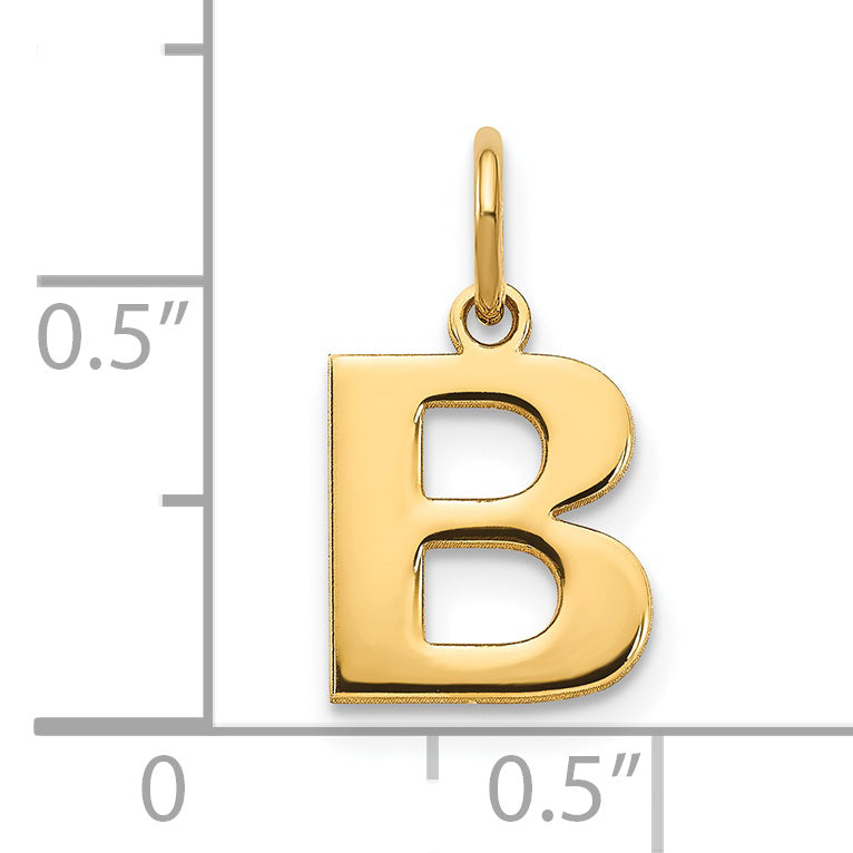 14k Yellow Gold 14ky Letter B Initial Pendant