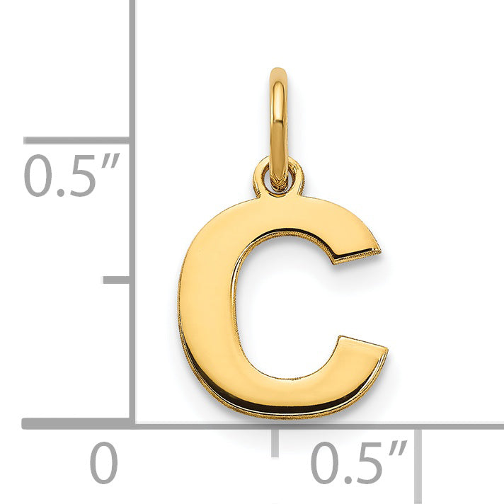 14k Yellow Gold 14ky Letter C Initial Pendant