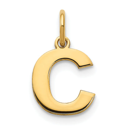 14k Yellow Gold 14ky Letter C Initial Pendant