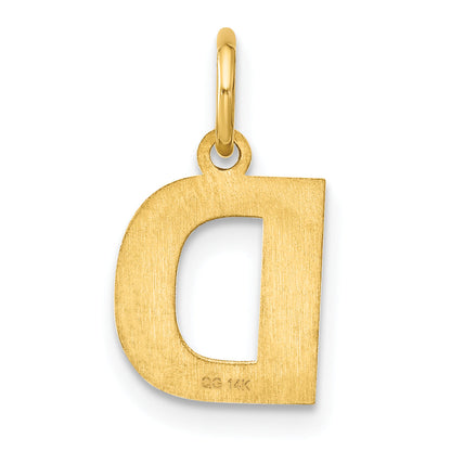 14k Yellow Gold 14ky Letter D Initial Pendant