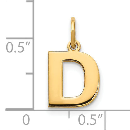 14k Yellow Gold 14ky Letter D Initial Pendant