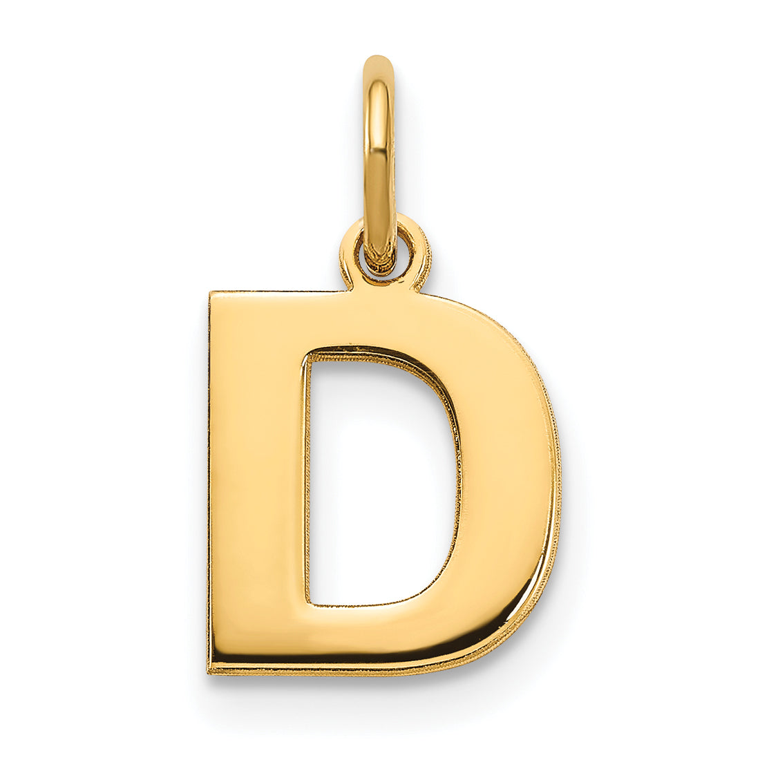 14k Yellow Gold 14ky Letter D Initial Pendant