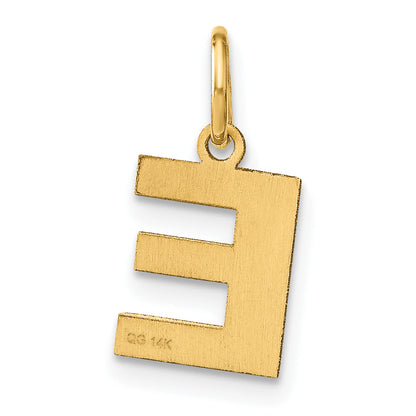 14k Yellow Gold 14ky Letter E Initial Pendant