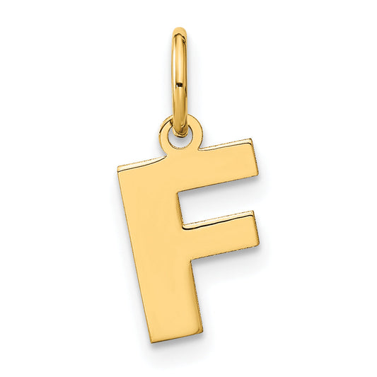 14k Yellow Gold 14ky Letter F Initial Pendant
