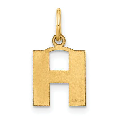 14k Yellow Gold 14ky Letter H Initial Pendant