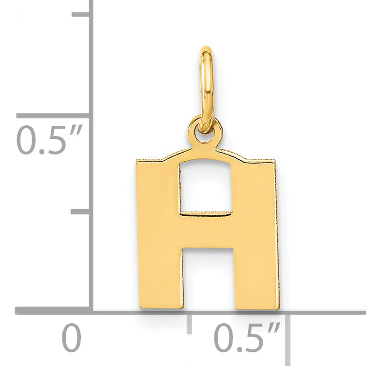 14k Yellow Gold 14ky Letter H Initial Pendant