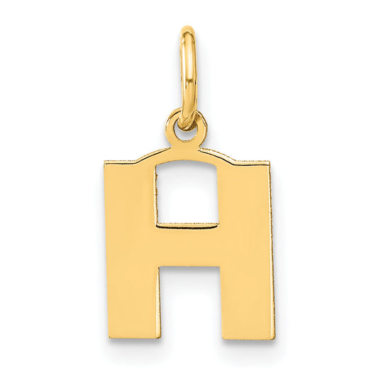 14k Yellow Gold 14ky Letter H Initial Pendant