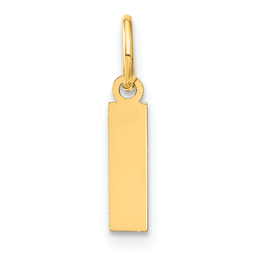 14k Yellow Gold 14ky Letter I Initial Pendant