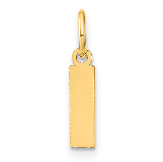 14k Yellow Gold 14ky Letter I Initial Pendant