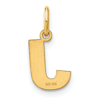 14k Yellow Gold 14ky Letter J Initial Pendant