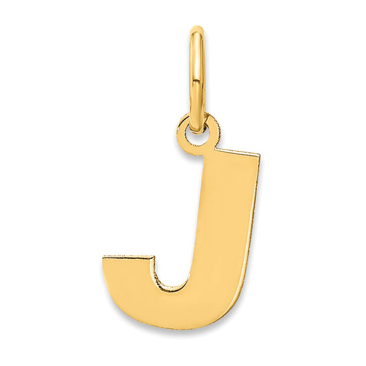 14k Yellow Gold 14ky Letter J Initial Pendant