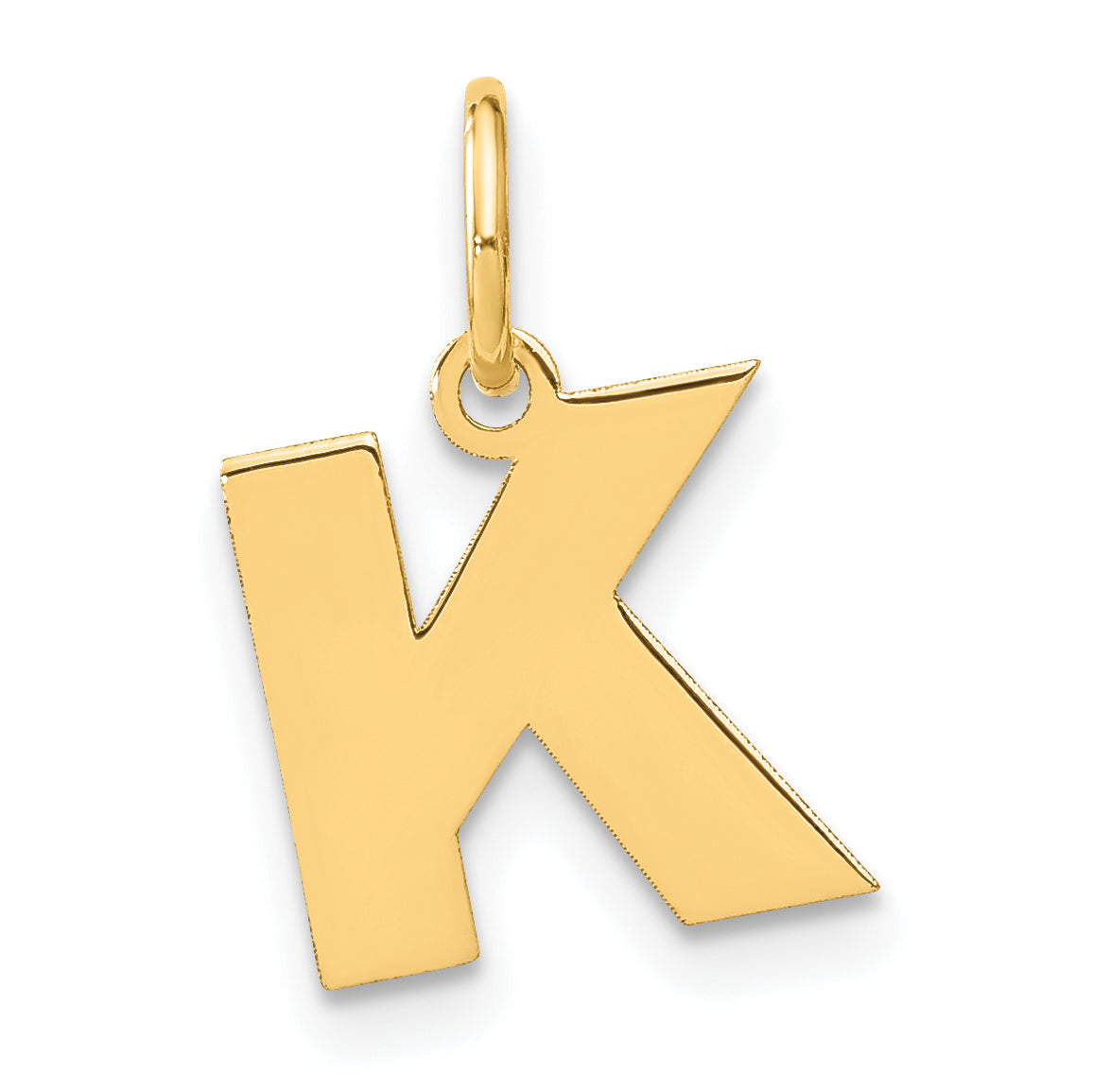 14k Yellow Gold 14ky Letter K Initial Pendant