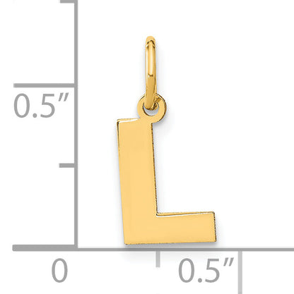 14k Yellow Gold 14ky Letter L Initial Pendant