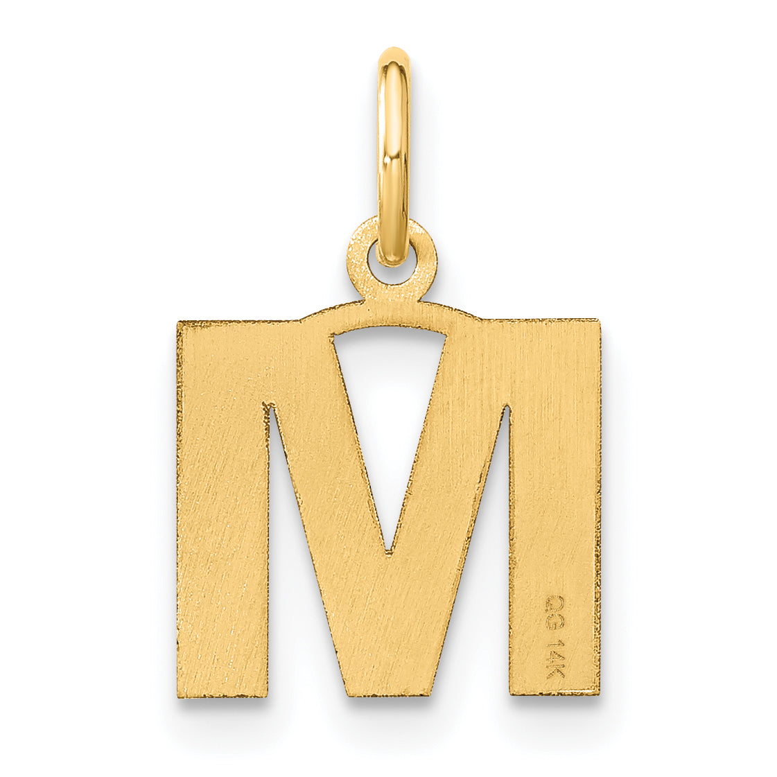 14k Yellow Gold 14ky Letter M Initial Pendant