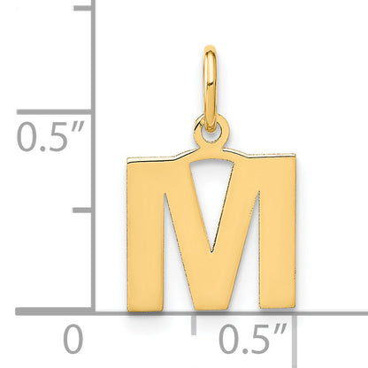 14k Yellow Gold 14ky Letter M Initial Pendant