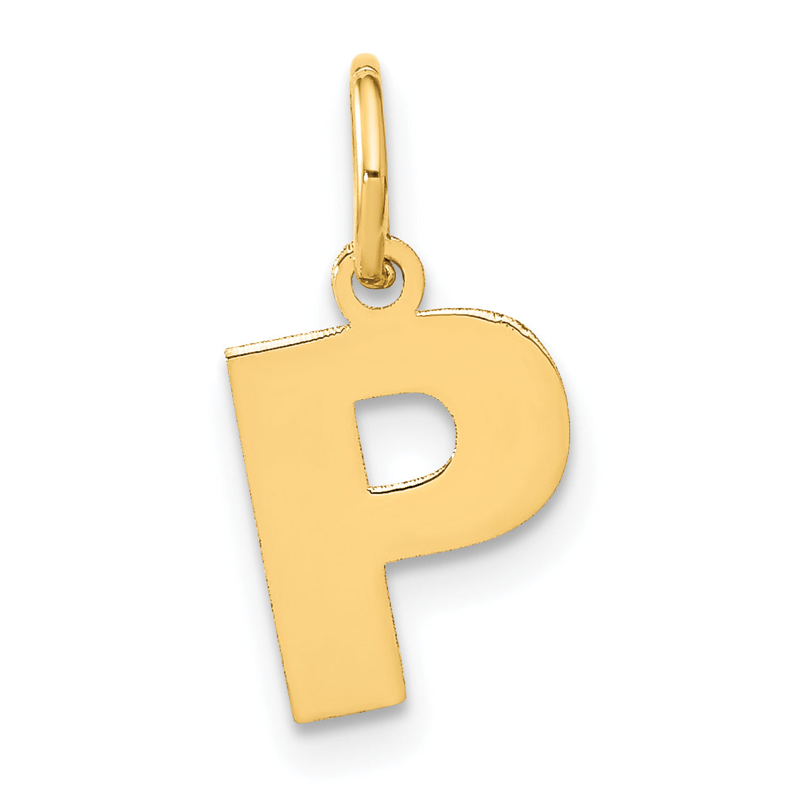 14k Yellow Gold 14ky Letter P Initial Pendant