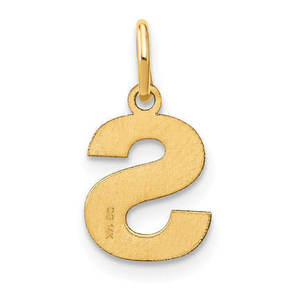 14k Yellow Gold 14ky Letter S Initial Pendant