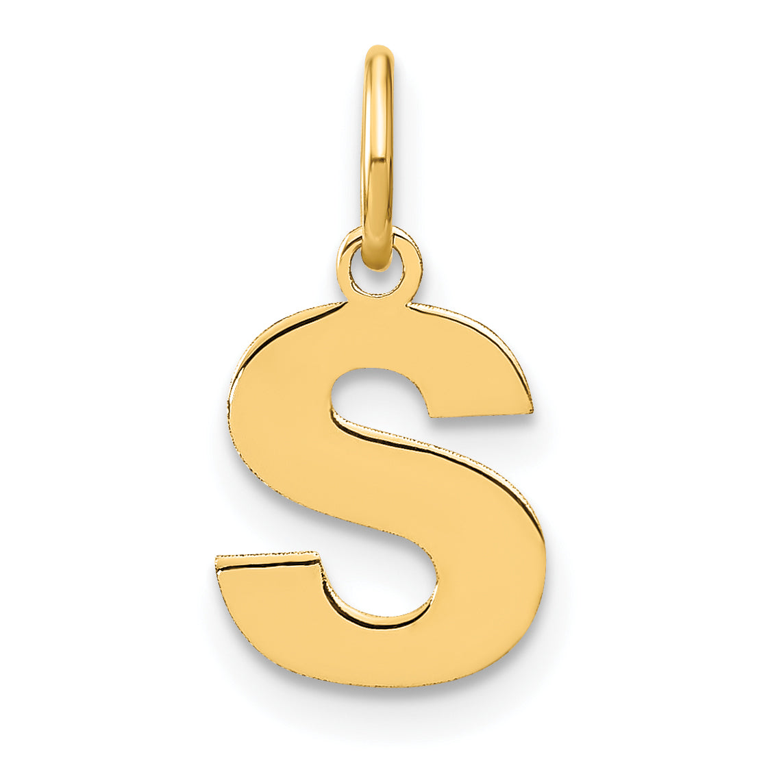 14k Yellow Gold 14ky Letter S Initial Pendant