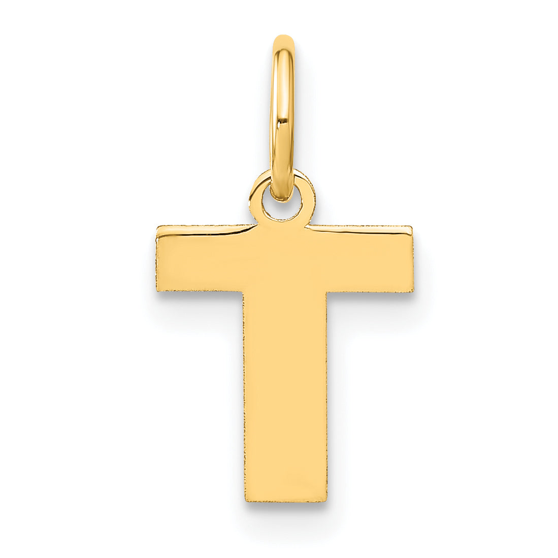 14k Yellow Gold 14ky Letter T Initial Pendant