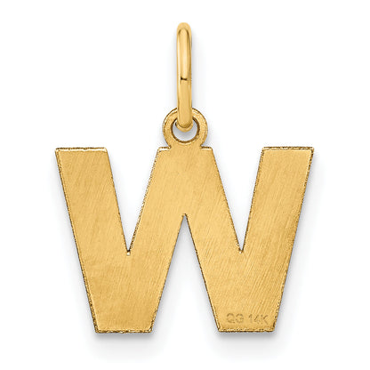 14k Yellow Gold 14ky Letter W Initial Pendant