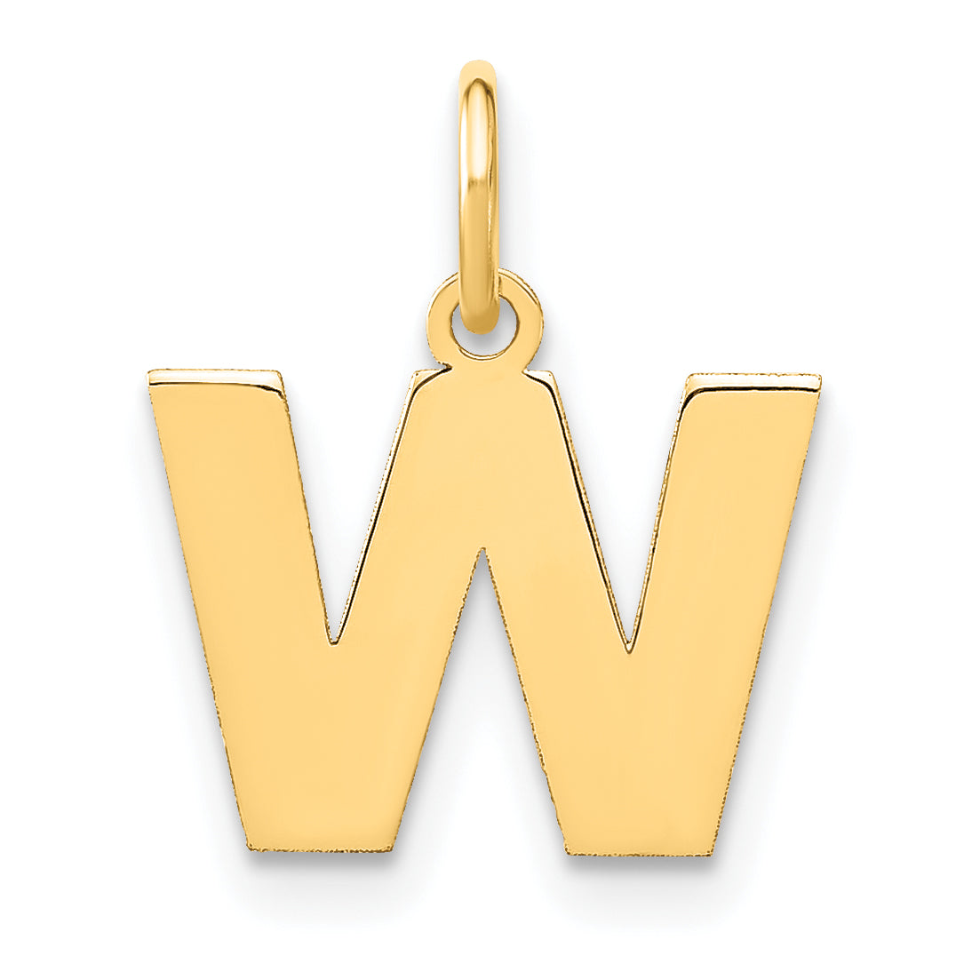 14k Yellow Gold 14ky Letter W Initial Pendant