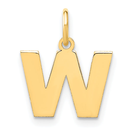 14k Yellow Gold 14ky Letter W Initial Pendant