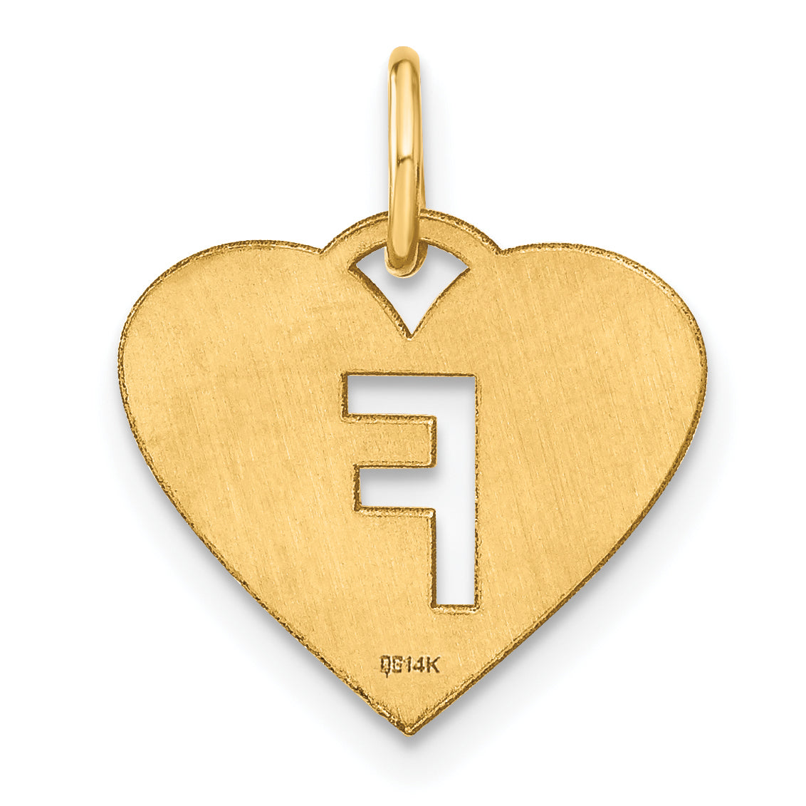 14K Yellow Gold 14Ky Initial Letter F Charm