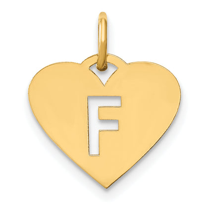 14K Yellow Gold 14Ky Initial Letter F Charm