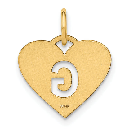 14k Yellow Gold 14ky Initial Letter G Initial Charm