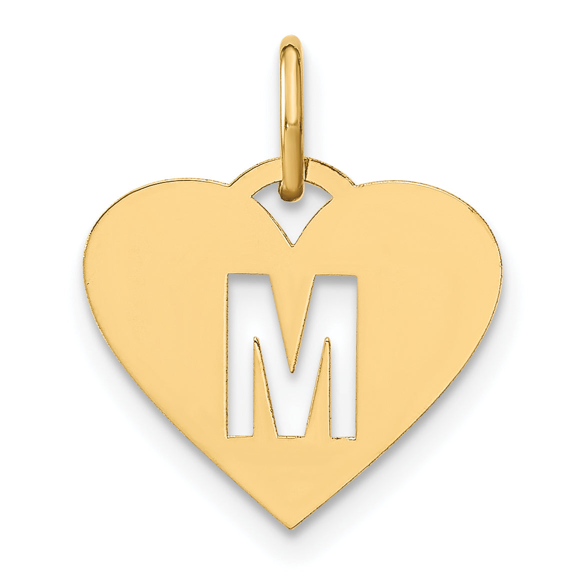 14k Yellow Gold 14ky Initial Letter M Initial Charm