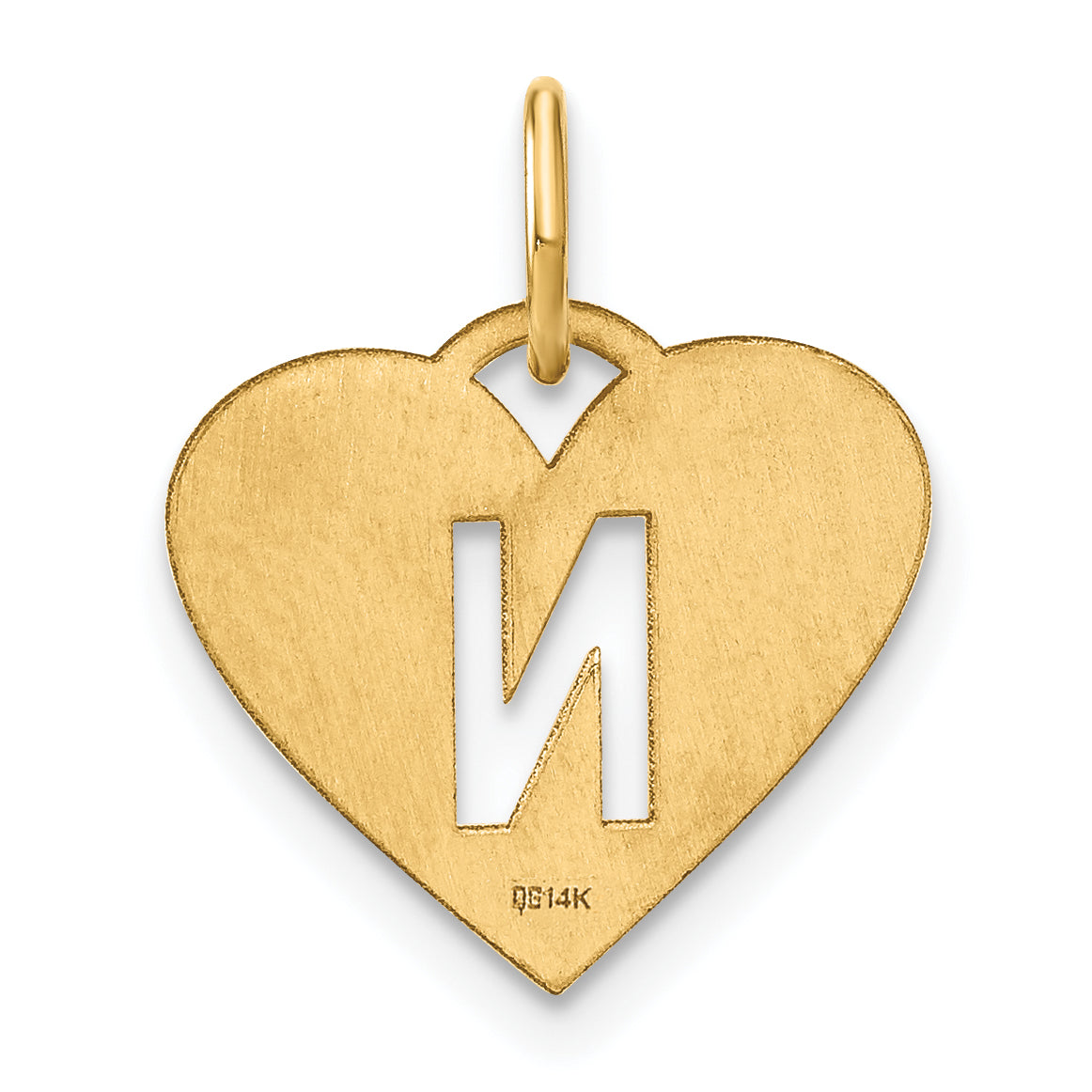 14k Yellow Gold 14ky Initial Letter N Initial Charm