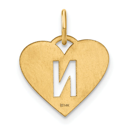 14k Yellow Gold 14ky Initial Letter N Initial Charm