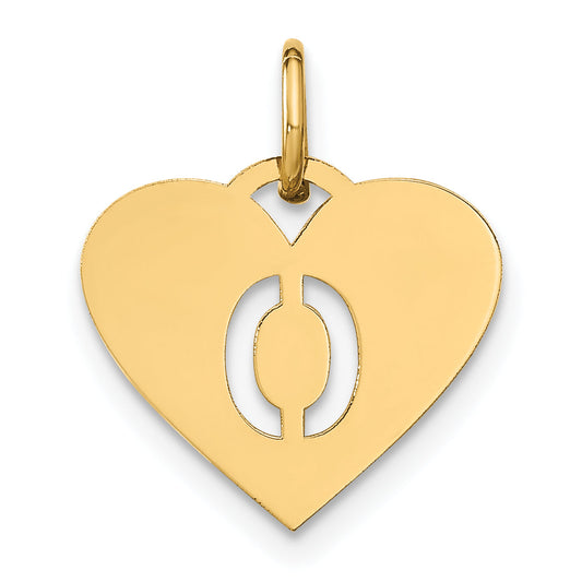 14k Yellow Gold 14ky Initial Letter O Initial Charm