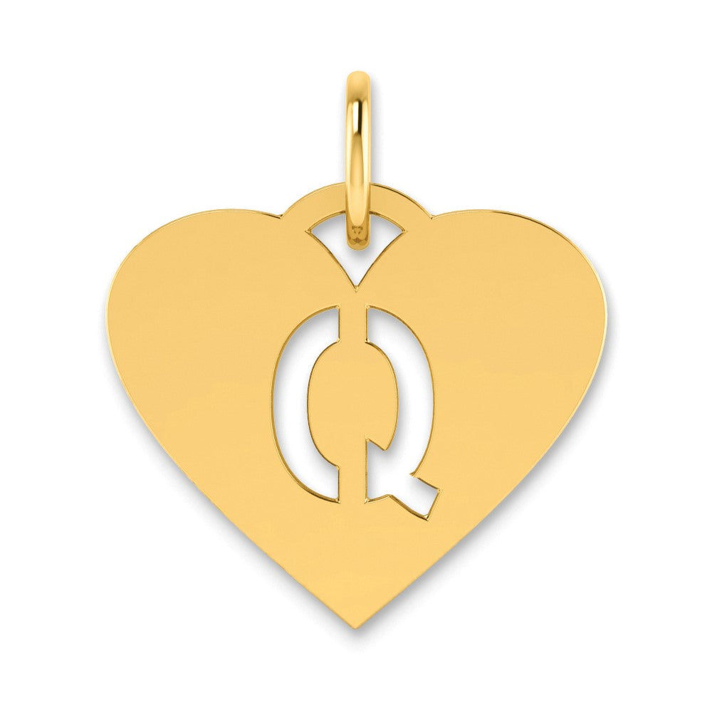 14K Yellow Gold 14Ky Initial Letter Q Charm