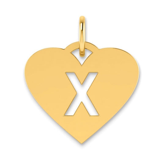 14K Yellow Gold 14Ky Initial Letter X Charm