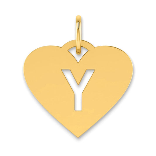 14K Yellow Gold 14Ky Initial Letter Y Charm