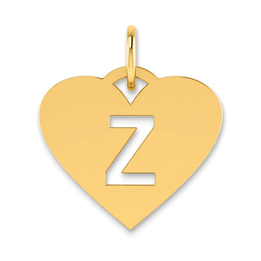 14K Yellow Gold 14Ky Initial Letter Z Charm