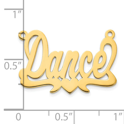 Gold Plated Sterling Silver/Gold Polished Heart Name Plate