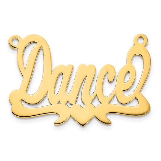 14K Yellow Gold Polished Heart Name Plate