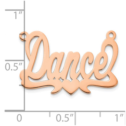 Rose Plated Sterling Silver/Rose Polished Heart Name Plate