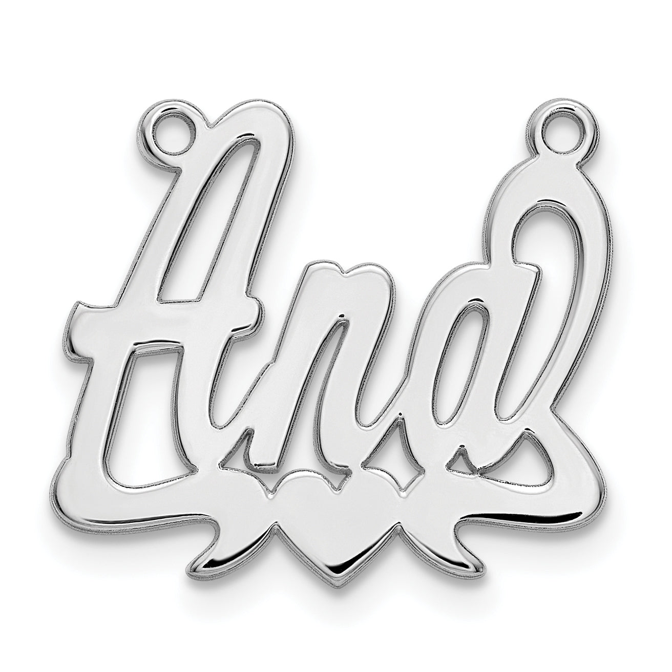14K White Gold Polished Heat Name Plate