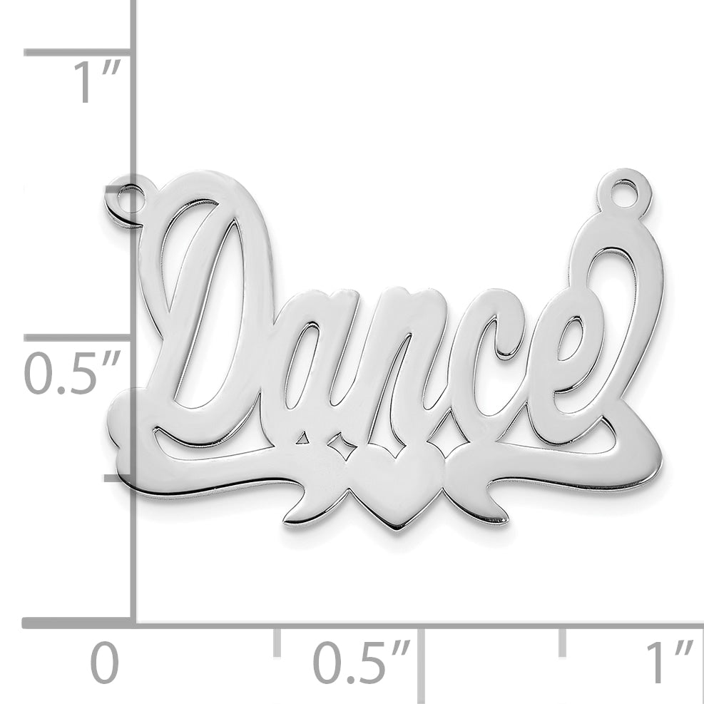 14K White Gold Polished Heat Name Plate