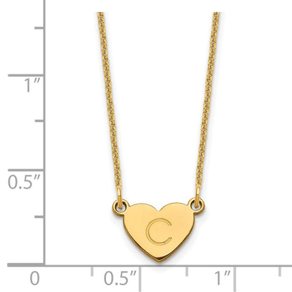 14K Yellow Gold Initial Heart Necklace