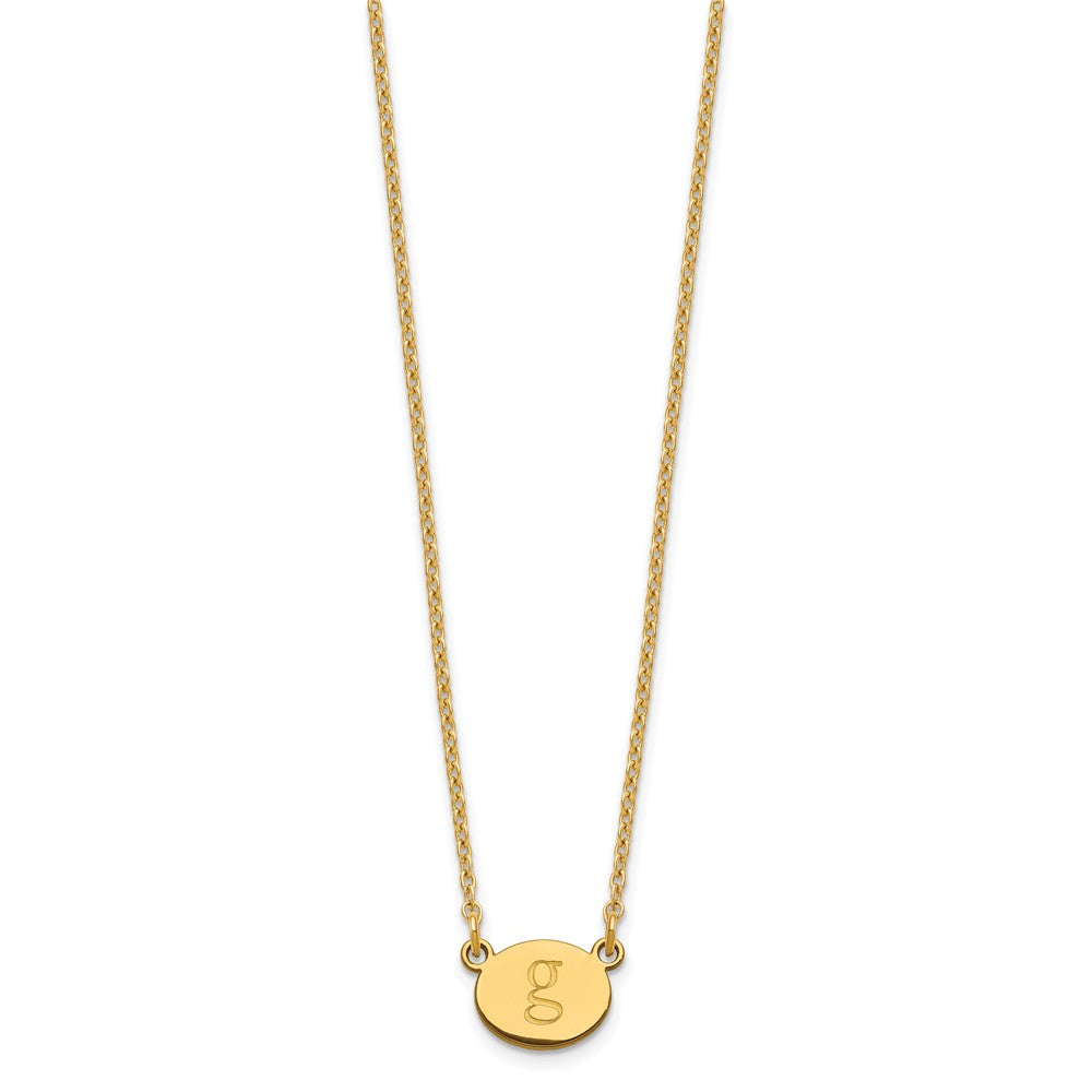 Gold Plated Sterling Silver/Gold Oval Initial Necklace