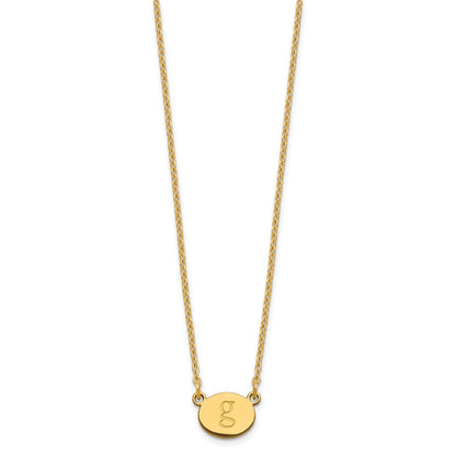 Gold Plated Sterling Silver/Gold Oval Initial Necklace