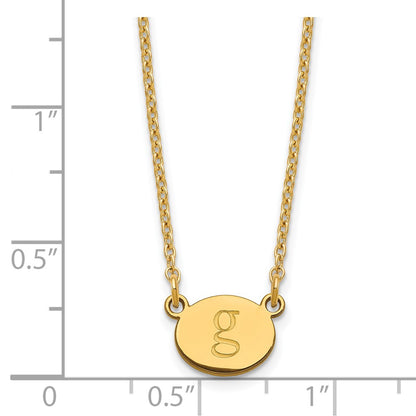 Gold Plated Sterling Silver/Gold Oval Initial Necklace