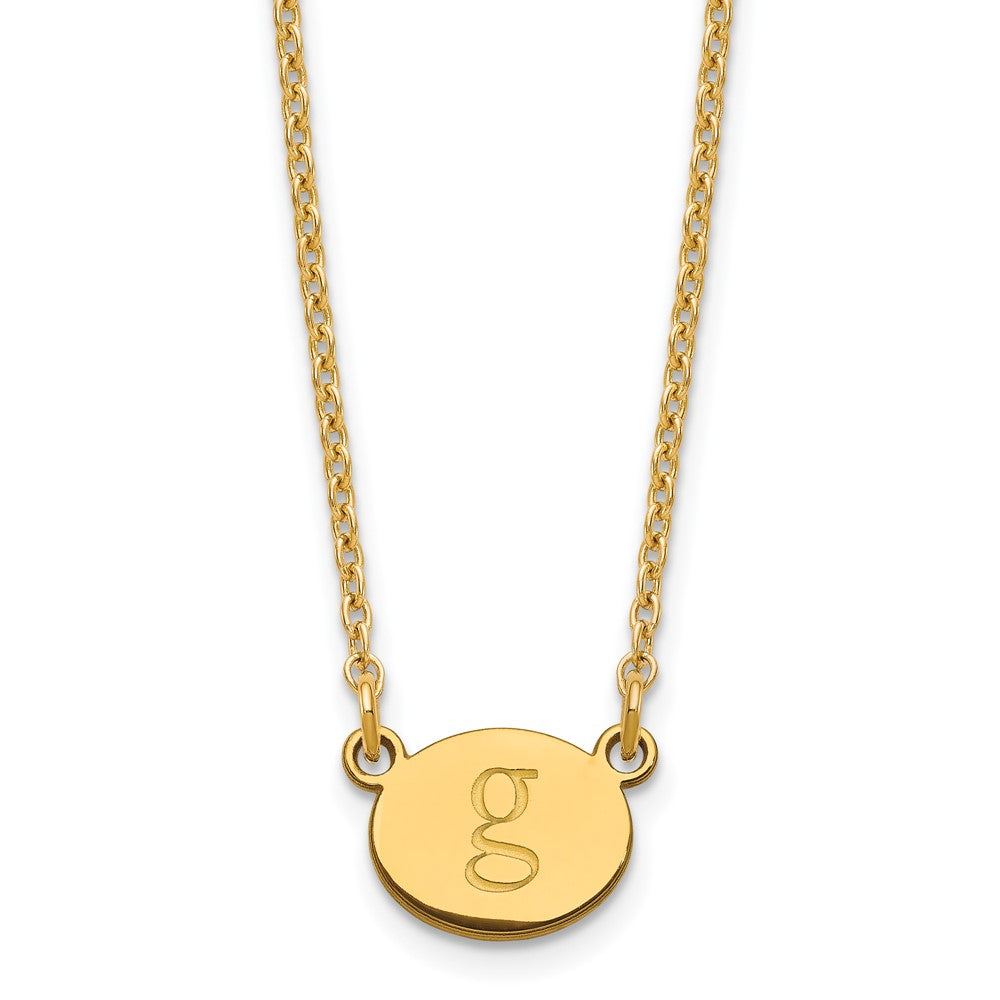 Gold Plated Sterling Silver/Gold Oval Initial Necklace