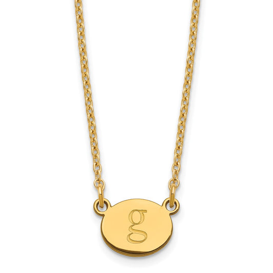Gold Plated Sterling Silver/Gold Oval Initial Necklace
